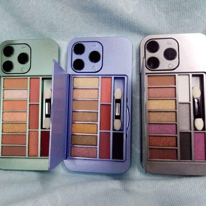 iPhone Makeup Palette, 11 Color Eyeshadow Palette with Mirror Back, Eyeshadow Highlighter Blusher Palette iPhone Makeup Palette, 11 Color Eyeshadow Palette with Mirror Back, Eyeshadow Highlighter Blusher Palette